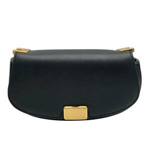 Rachel Zoe Black Faux Leather Rib Shoulder Bag